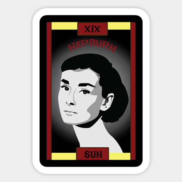 The Sun/Audrey Hepburn Card Sticker by TexasHorror83